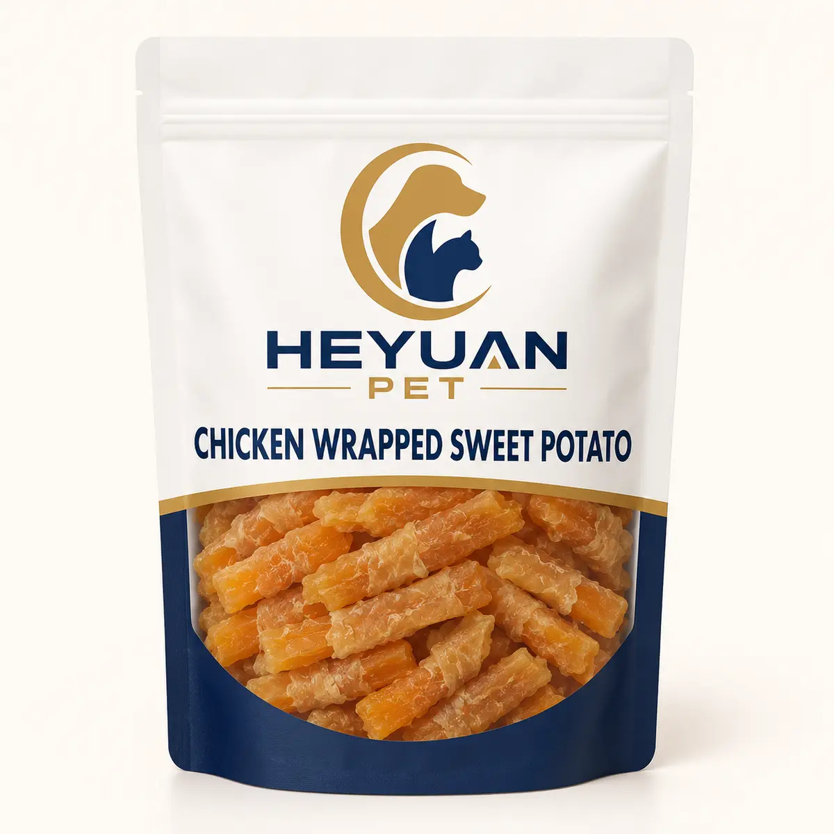 Chicken Wrapped Sweet Potato dog treats in retail packaging, available in 80g, 100g and 500g formats — view 4