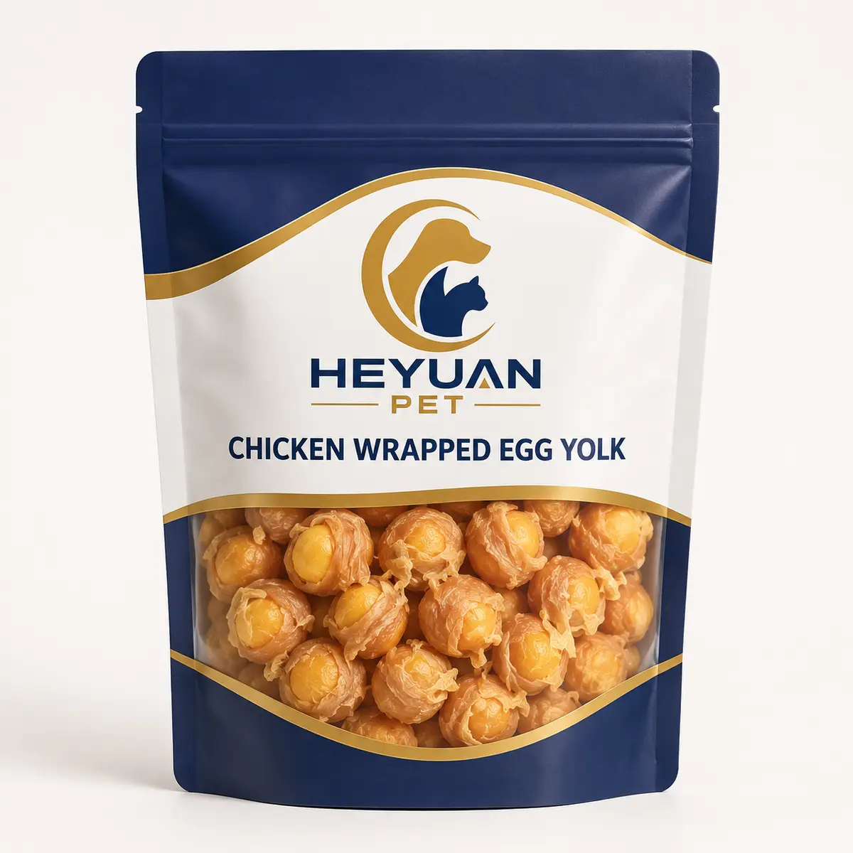 Chicken Wrapped Egg Yolk dog treats in retail packaging, available in 80g, 100g and 500g formats — view 4