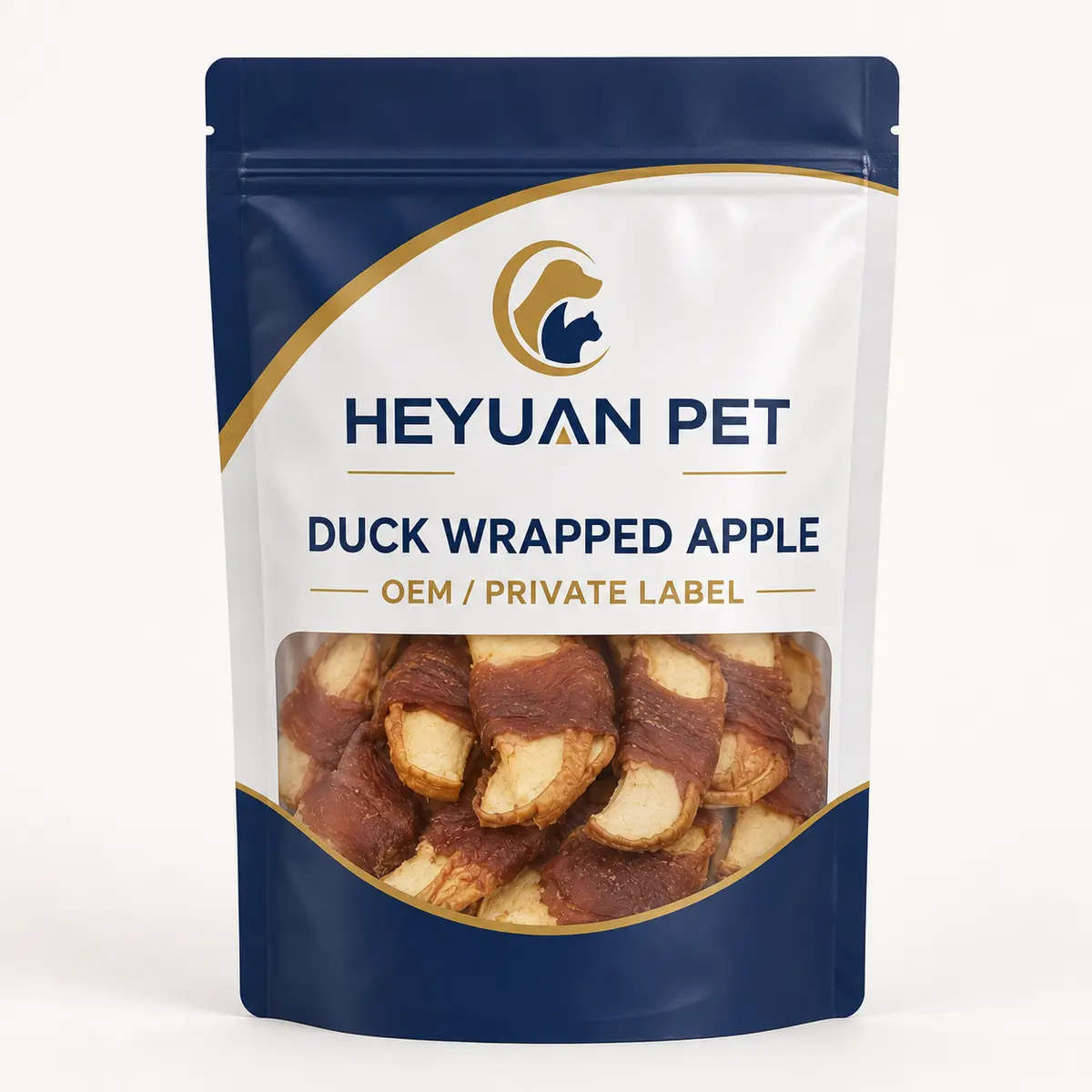 Duck Wrapped Apple dog treats in retail packaging, available in 80g, 100g and 500g formats — view 4