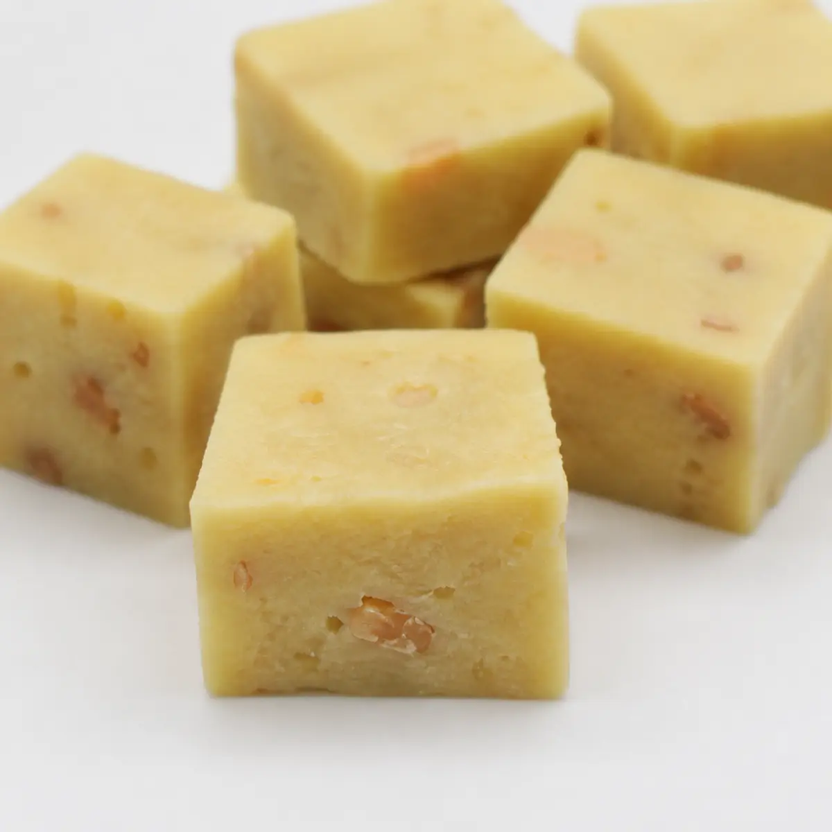 HY-014 Cheese Salmon Cubes — close-up showing cheese, chicken and salmon texture — view 2