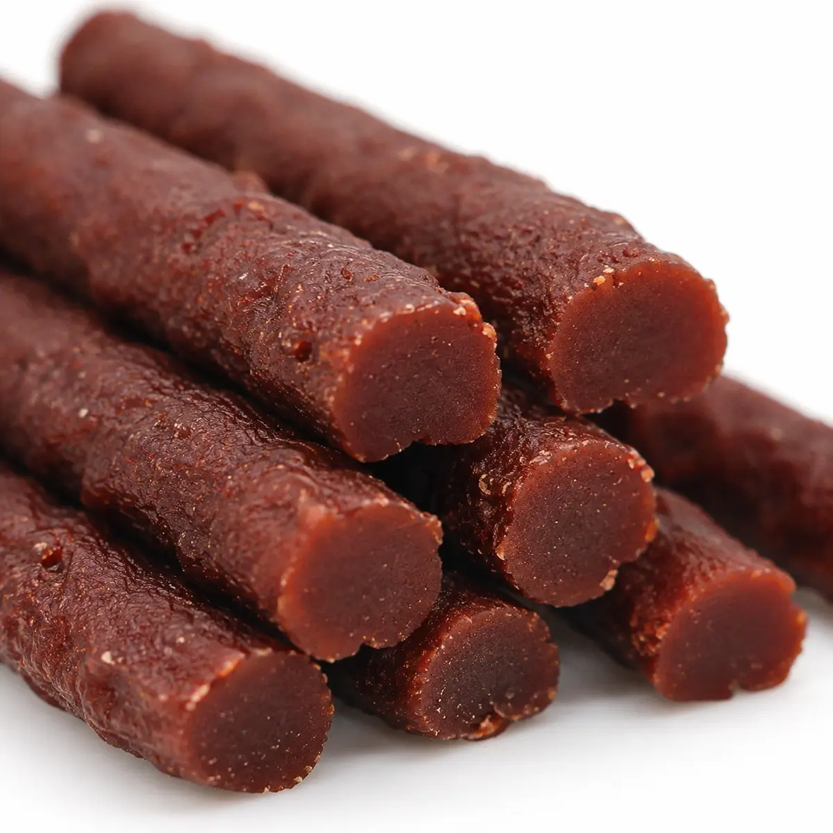 HY-018 Beef Stick — close-up showing the beef base, cheese layer and white sesame coating — view 2