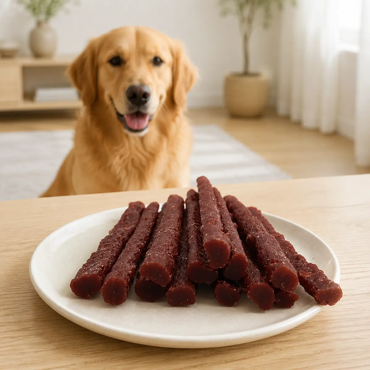 HY-018 Beef Stick — usage scene with dog — view 3