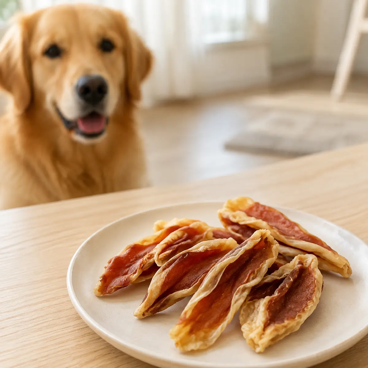HY-020 Chicken Glazed Rabbit Ears — usage scene with dog — view 3