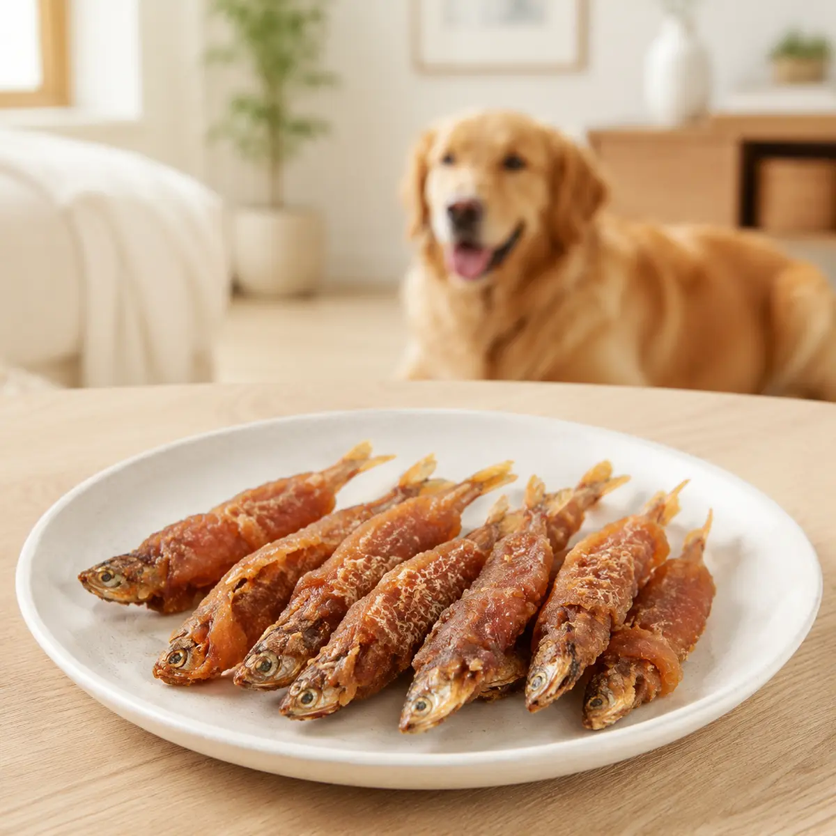 HY-021 Chicken Wrapped Dried Fish — usage scene with dog — view 3